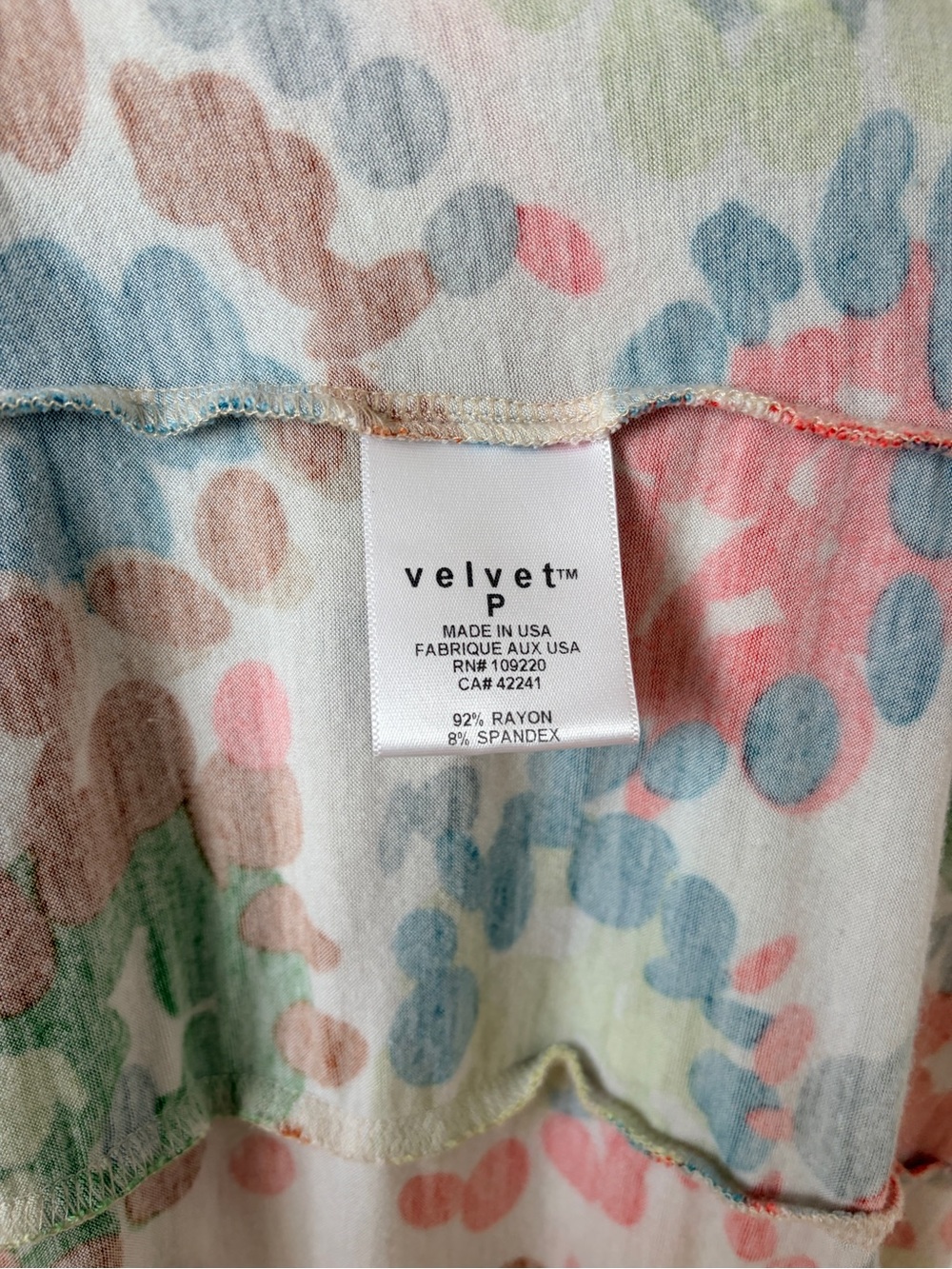 Velvet Multicolor Camisole with Teal Straps - Picture 4 of 6